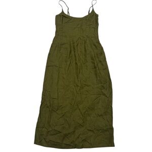 QUINCE linen Summer Sundress Olive Green Dress Women's Size XS NWOT New w/o tag